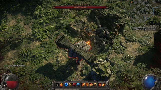 Fighting the Mighty Silverfist boss in Path of Exile 2.