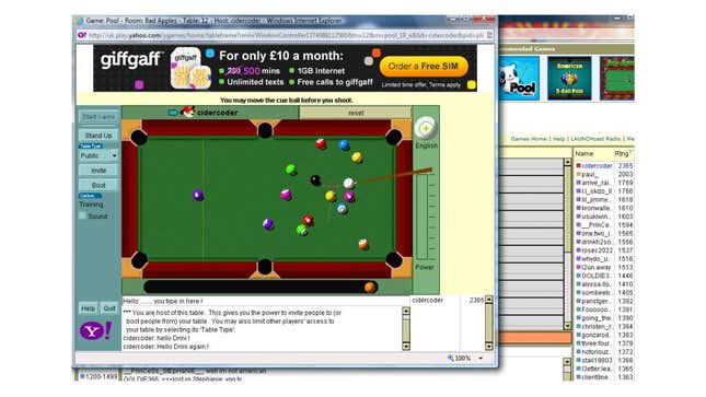 A photo of Yahoo games