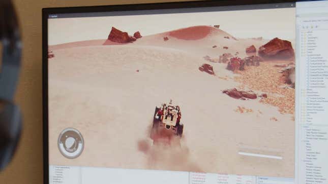 A screenshot shows Bethesda's first tease of land vehicles in Starfield.