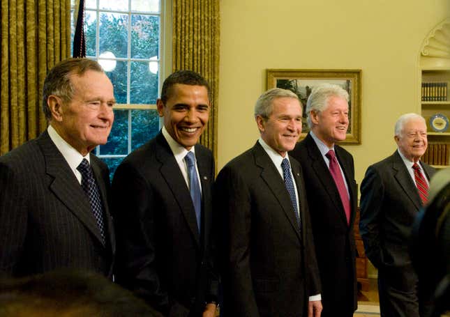 US former presidents at the White House