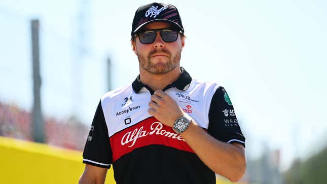 A photo of Valtteri Bottas in Alfa Romeo gear at Monza. 