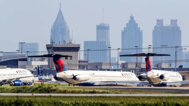 Delta airplanes at Atlanta's airport