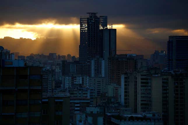 Torre David in the skyline of Caracas