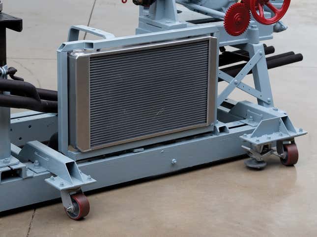The radiator of a vintage Ferrari engine dyno