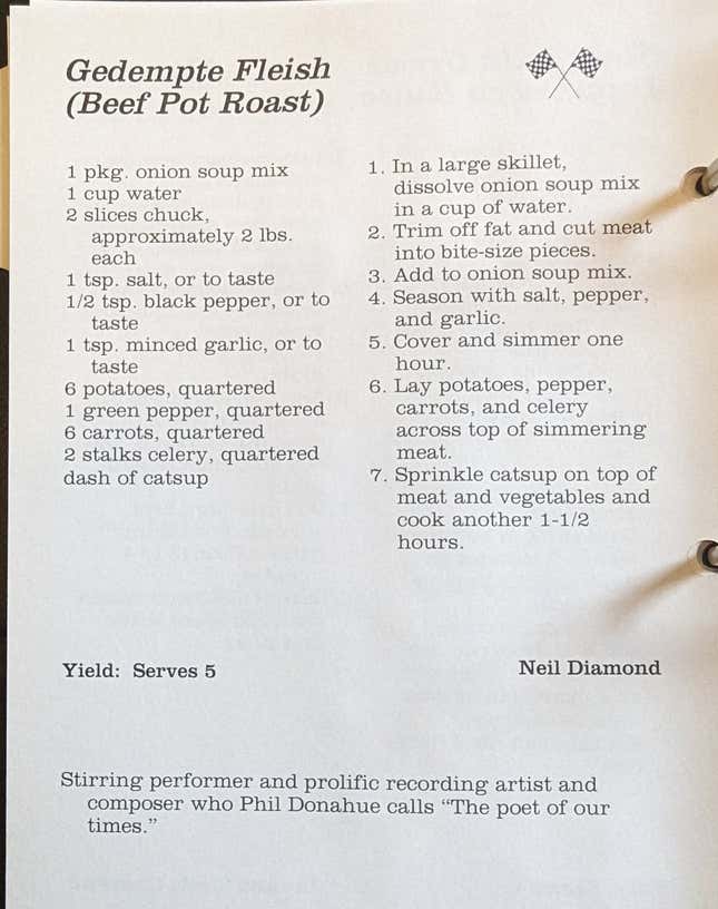 receta para el asado de Neil Diamond’s con catsup