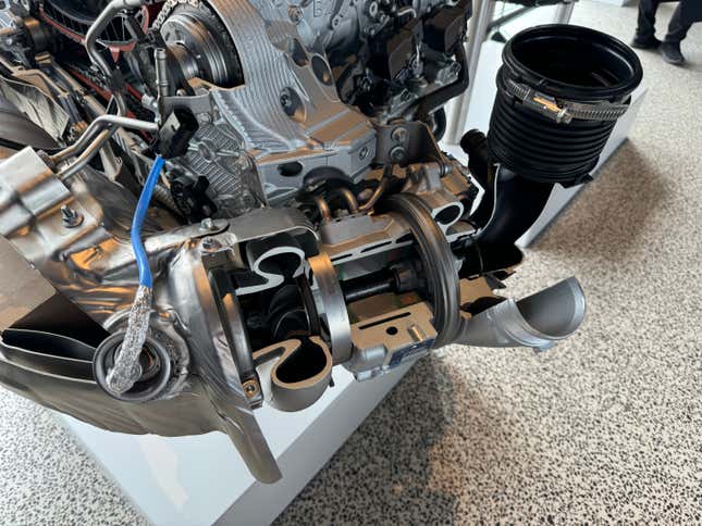 Turbocharger cutaway of a 2025 Porsche 911 Carrera GTS