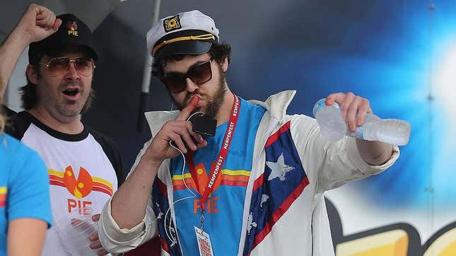 Pat “Deep Dish” Bertoletti at a pizza eating contest in 2014