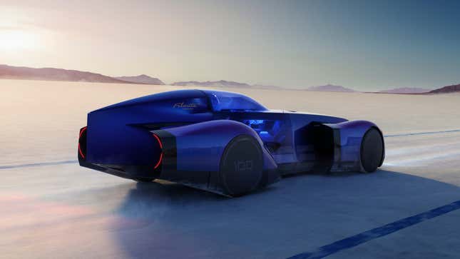 Rear 3/4 view of the Renault Filante Record 2025 Concept