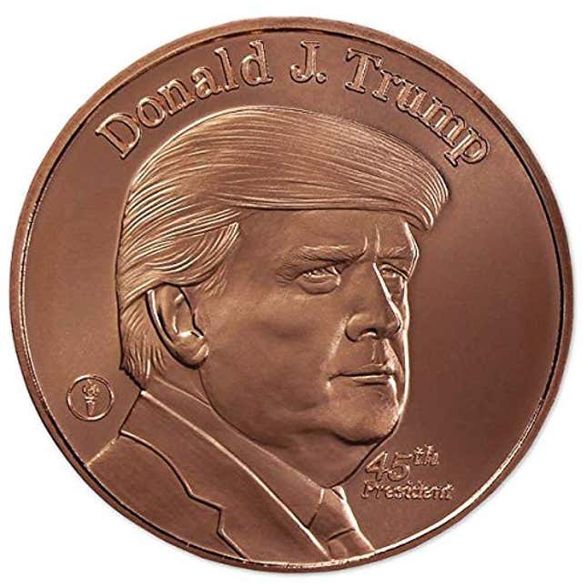 Image for article titled Trump Copper Round 1oz Pure Copper Coin, Now 10% Off