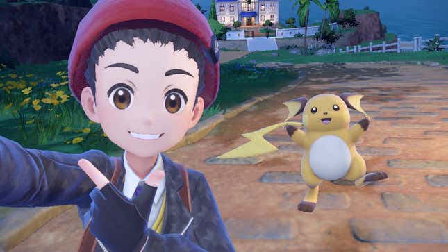 Shep takes a selfie with Raichu.