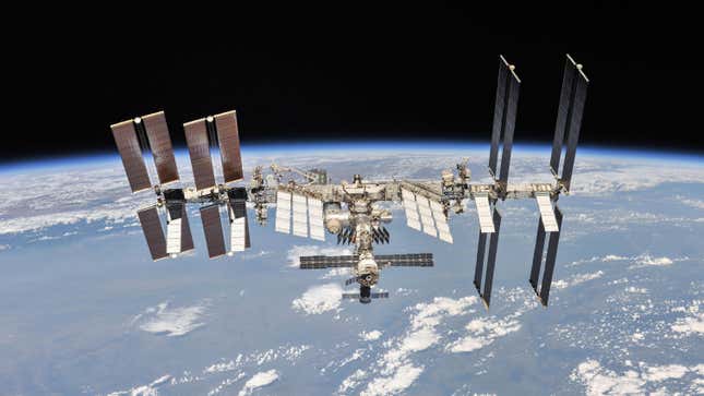 The ISS in low Earth orbit. 