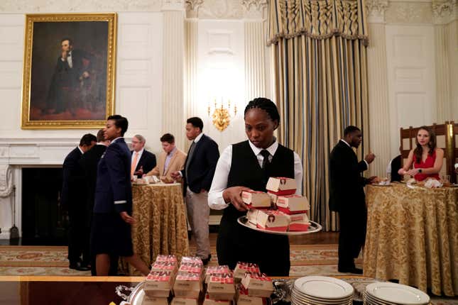 Image for article titled Trump finally got the White House banquet of his dreams