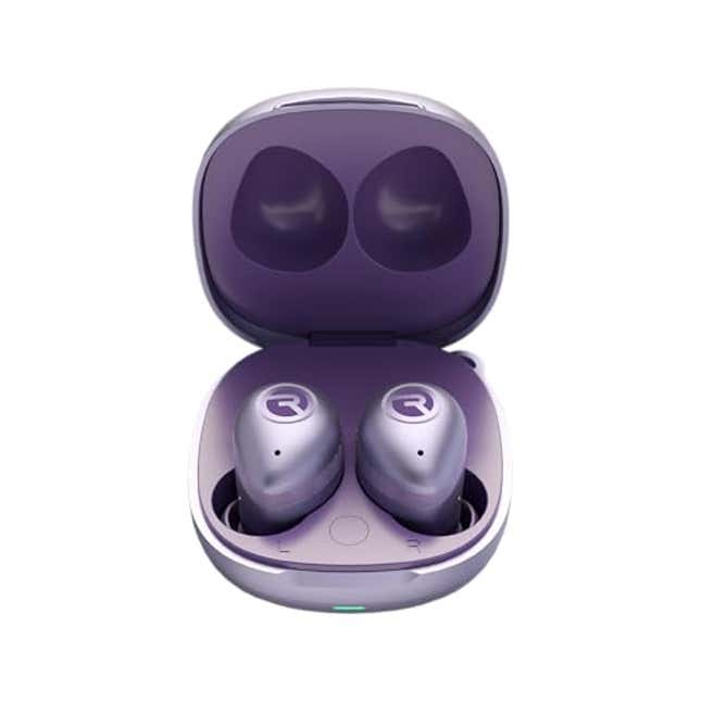 Image for article titled Raycon Fitness Bluetooth True Wireless Earbuds with Built in Mic 56 Hours of Battery IPX7 Waterproof Active Noise Cancellation and Awareness Mode Bluetooth 5.3 Portable Sport (Purple), Now 40% Off