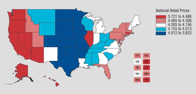 Image for article titled Gas Price Watch: Another New Record, But Not By Too Much