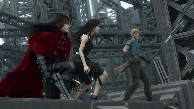Vincent, Tifa, and Cid get ready to fight