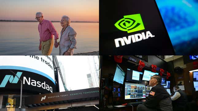 Image for article titled Nvidia stock plunges, Bitcoin dips, and Trump Media surges: Markets news roundup