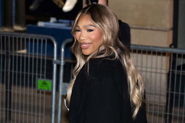 Serena Williams arrives for the presentation of creations by Balmain for the Women Ready-to-wear Fall-Winter 2024/2025 collection as part of the Paris Fashion Week, in Paris on February 28, 2024.