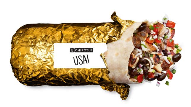 Burritos enveloppés de feuille d’or de Chipotle