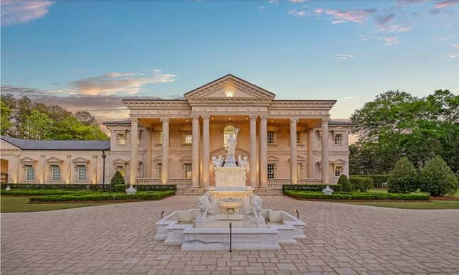 Front yard marble fountain