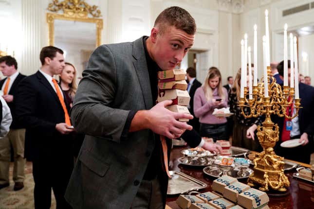Image for article titled Trump finally got the White House banquet of his dreams