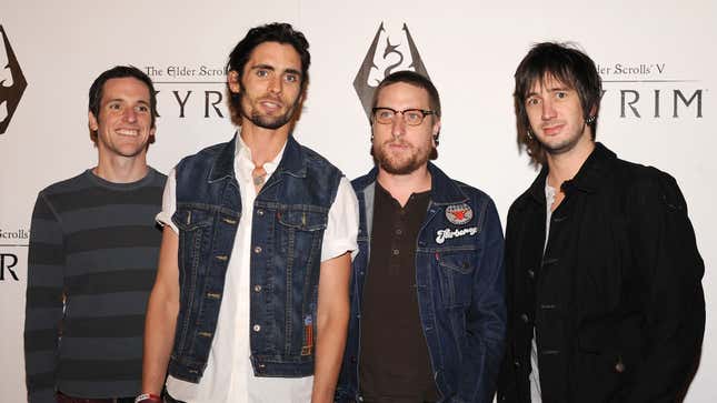The All-American Rejects smile on the Skyrim red carpet.