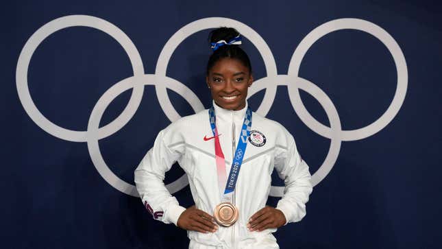 Image for article titled Simone Biles Informs Haters She Has No Regrets About the Tokyo Olympics: &#39;I Can’t Hear You Over My 7 Olympic Medals&#39;