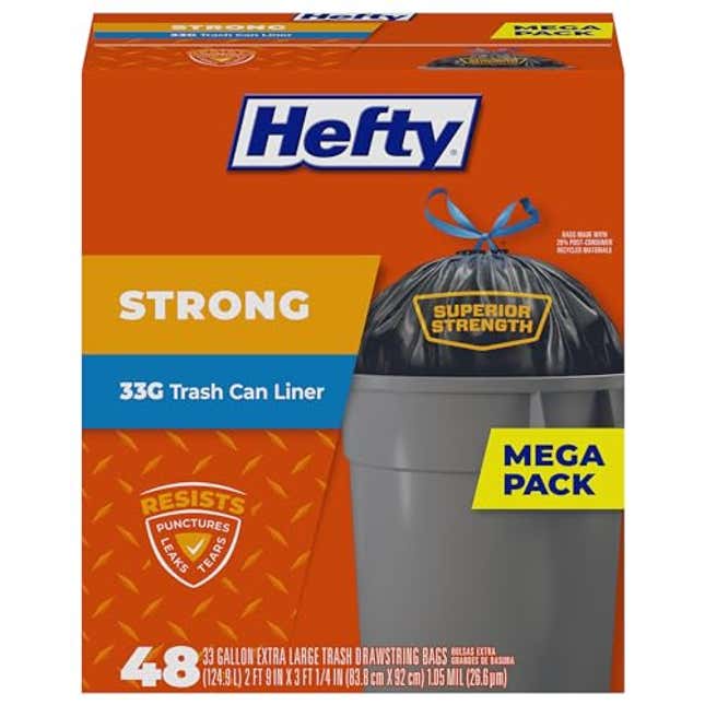 Image for article titled Hefty Strong Large Trash Bags, Now 18% Off