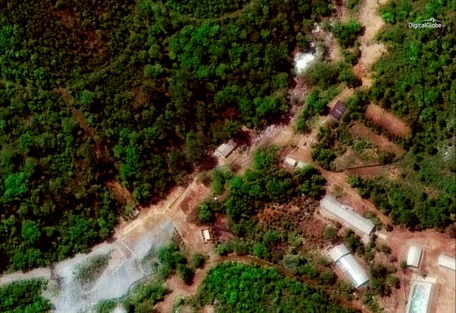 North Korea's Punggye-ri nuclear test facility is shown in this DigitalGlobe satellite image in North Hamgyong Province, North Korea, May 23, 2018. Satellite image ©2018 DigitalGlobe.
