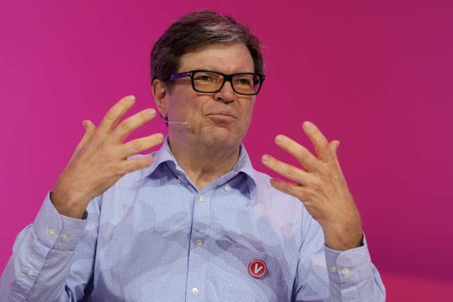 File - Vice President and Chief AI Scientist at Meta, Yann LeCun, speaks at the Vivatech show in Paris, France on June 14, 2023. IBM and Facebook parent Meta are launching a new group called the AI Alliance that&#39;s advocating an &quot;open science&quot; approach to AI development that puts them at odds with rivals like Google, Microsoft and ChatGPT-maker OpenAI.(AP Photo/Thibault Camus, File)