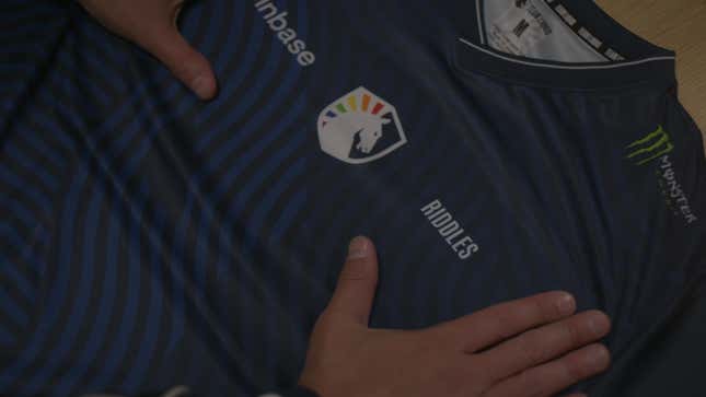 The Team Liquid jersey with a Pride logo on it.