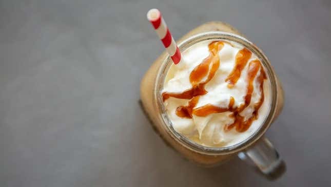 Iced caramel latte