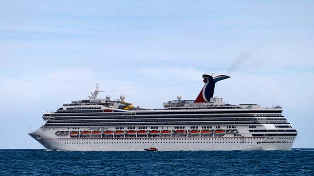 The Carnival Cruise Ship ‘Carnival Glory’ heads out to sea in the Miami harbor entrance known as Government Cut in Miami, Florida June 2, 2018. 