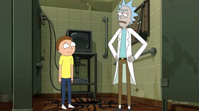 Morty y Rick sobre Rick y Morty