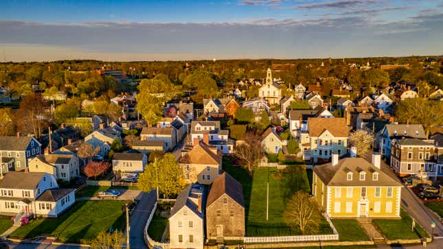 Aerial view of houses in Portsmouth