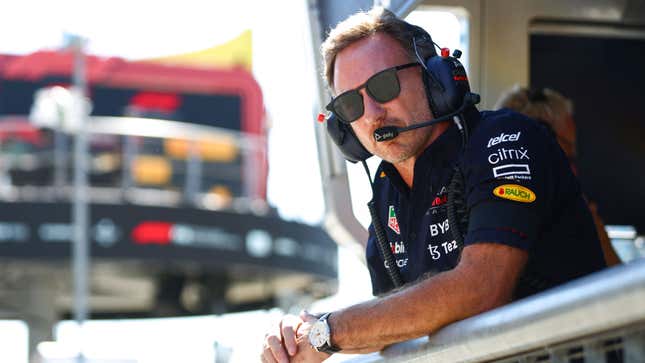 A photo of Red Bull team boss Christian Horner in sunglasses. 