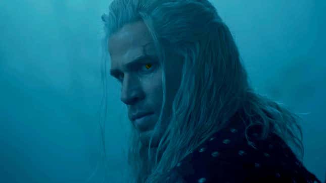 Liam Hemsworth shows his face as the new Witcher.