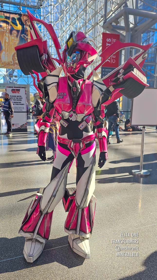 An Elita One cosplayer poses at Anime NYC 2023.