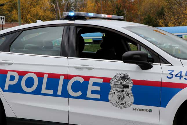 Dublin, Ohio, October 13, 2020, Columbus Police are on high alert as Vice President Mike Pence’s motorcade passes by.