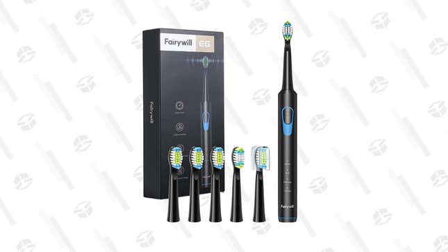 Fairywill E6 Sonic Electric Toothbrush &amp; 6 Dupont Brush Heads | $17 | StackSocial