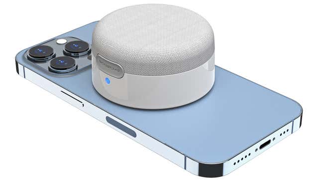 Image for article titled This Tiny Wireless Speaker Uses MagSafe to Piggyback on Your iPhone