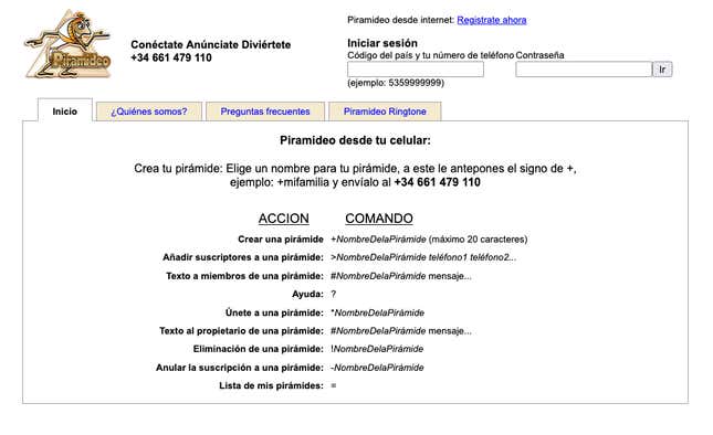 The 2014 website for a Cuban social network that essentially ran as a phone-tree texting service run by the U.S. government to inform Cubans of protests, whether they were real or not. 