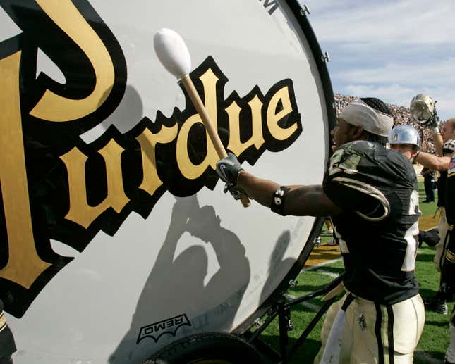 The Purdue drum is too big to fit into this picture.