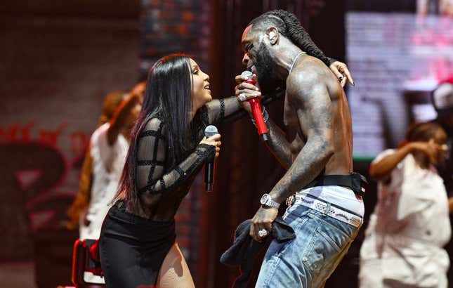 Toni Braxton and Burna Boy perform onstage during the “I Told Them...” tour at State Farm Arena on March 09, 2024 in Atlanta, Georgia.