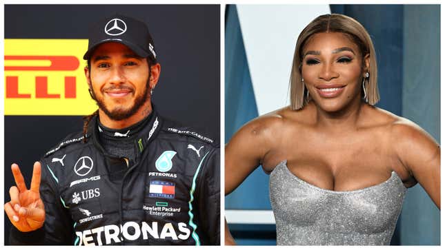  Lewis Hamilton, left; Serena Williams.