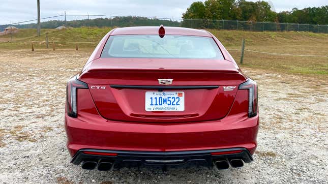 a photo of the rear of the CT5V blackwing in red