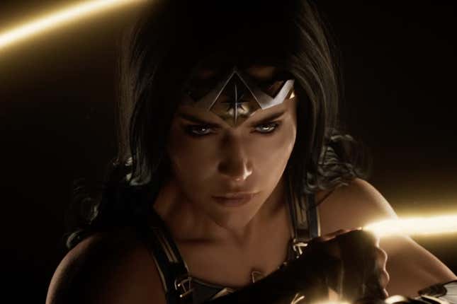 Wonder Woman holding her Lasso of Truth in a trailer for Monolith's Wonder Woman game. 