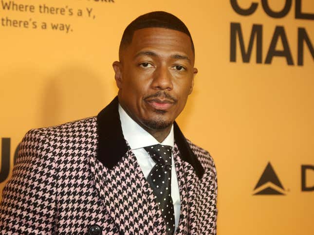  Nick Cannon poses at the opening night of the new play “Thoughts of a Colored Man” on Broadway at The Golden Theatre on October 13, 2021 in New York City.