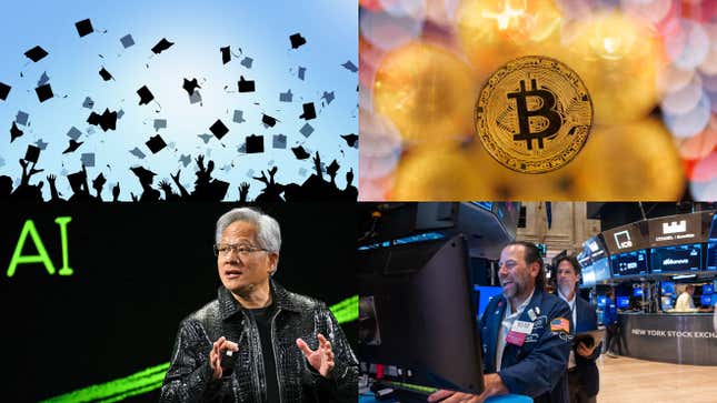 Image for article titled Nvidia and quantum computers, Bitcoin seesaws, and the Trump trade: Markets news roundup