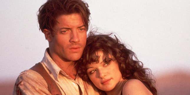 Brendan Fraser and Rachel Weisz in The Mummy.