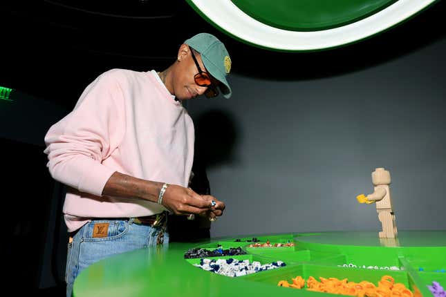 Pharrell Williams attends The LEGO Group x Pharrell Williams Immersive Experience on October 04, 2024 in Los Angeles, California.